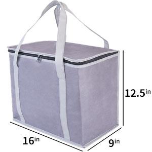 El paño de Oxford aisló los bolsos de compras reutilizables, tamaño del XL, bolso grande del refrigerador de la comida campestre, frío superior Zippered 6