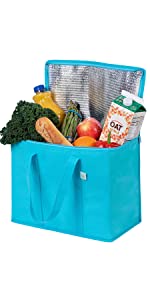 VENO aisló los bolsos de ultramarinos, bolsos de ultramarinos azules, bolso aislado, bolso aislado de la entrega de la comida