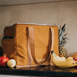 Un bolso más fresco para la comida caliente fría congelada y bebidas - bolso aislado para la playa, comida campestre, bolsos de compras 4