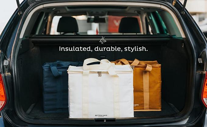 Un bolso más fresco para la comida caliente fría congelada y bebidas - bolso aislado para la playa, comida campestre, bolsos de compras 7