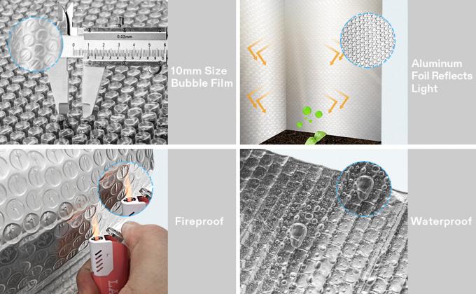 La hoja de la espuma de la construcción apoyó la película del aislamiento de calor, hoja termal de la barrera de Raidant, abrigo del tubo, construyendo el tejado 1