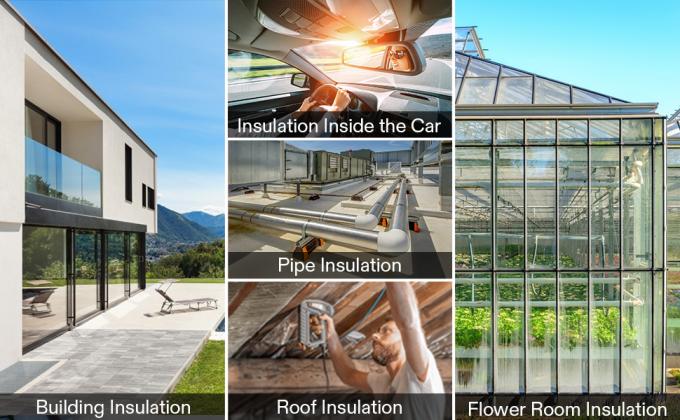 La hoja de la espuma de la construcción apoyó la película del aislamiento de calor, hoja termal de la barrera de Raidant, abrigo del tubo, construyendo el tejado 2