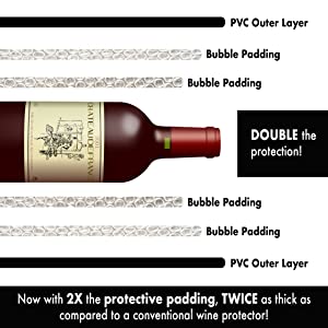 El protector reutilizable de la botella de vino, amortiguador de la burbuja de aire, caja de la manga del viaje, impacto hermético de la seguridad resiste 3