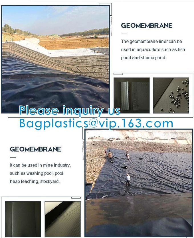 Claro de Film Waterproof Dampproof del constructor de la construcción/TRAZADOR DE LÍNEAS polivinílico plástico negro Geomembrane 1 de las CHARCAS del PVC EPDM de Rolls de la película
