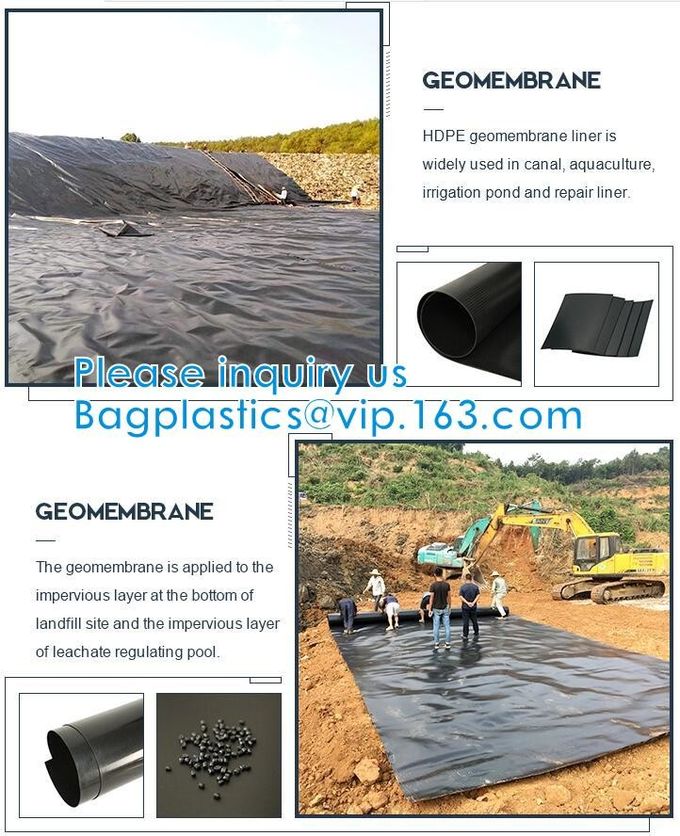 Claro de Film Waterproof Dampproof del constructor de la construcción/TRAZADOR DE LÍNEAS polivinílico plástico negro Geomembrane 2 de las CHARCAS del PVC EPDM de Rolls de la película