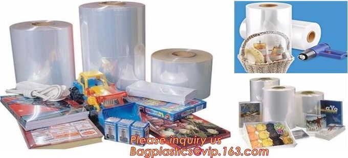 El PE encoge el blanco los 4m los x 50m 210um, plástico de embalar automático del calor de la película de POF, paquete de película encogible de encogimiento de la etiqueta de la categoría alimenticia POF 4 de la película